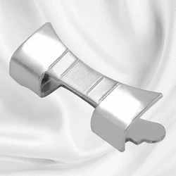 Sleek Stainless Steel Curved End Piece Strap Connector, 14 - 24mm - 14MM (Silver - one)