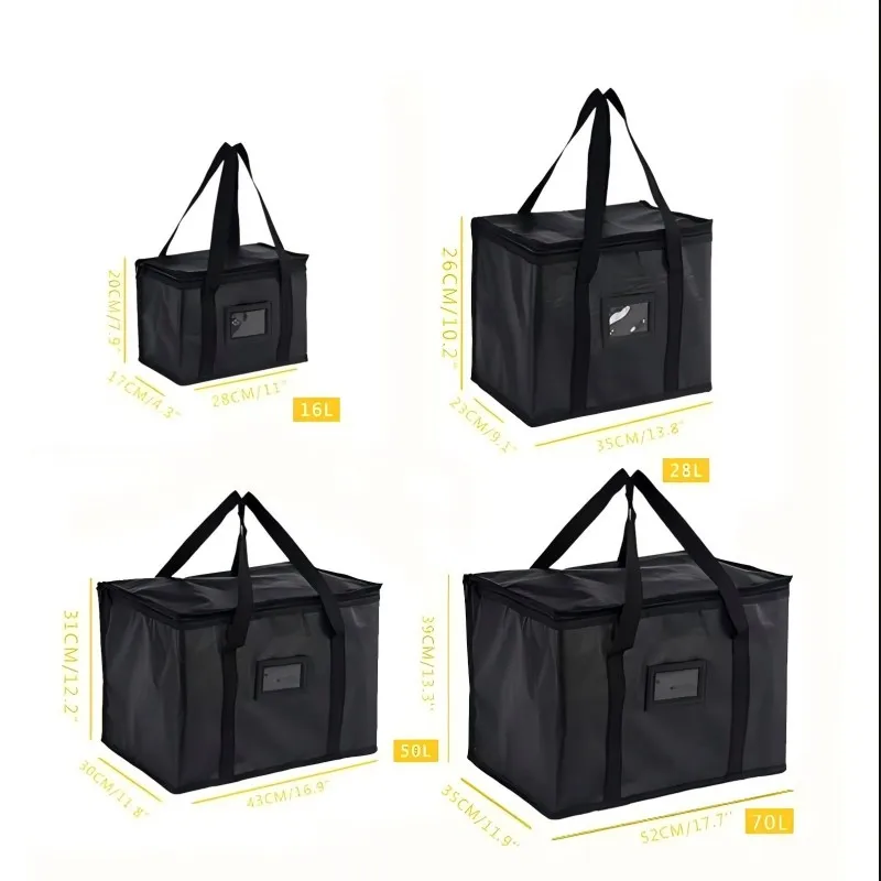 Fiambrera port&aacute;til con aislamiento para coche, bolsa de hielo plegable con cremallera para Picnic, Camping, bolsa de aluminio
