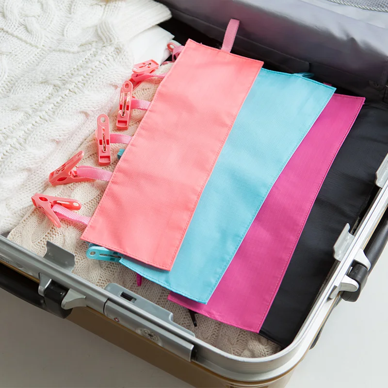 Multifunctional Travel Hanger Portable Folding 6 Clips Towel Socks Traveling Hanger Racks For Socks Storage Travel Accessories 3