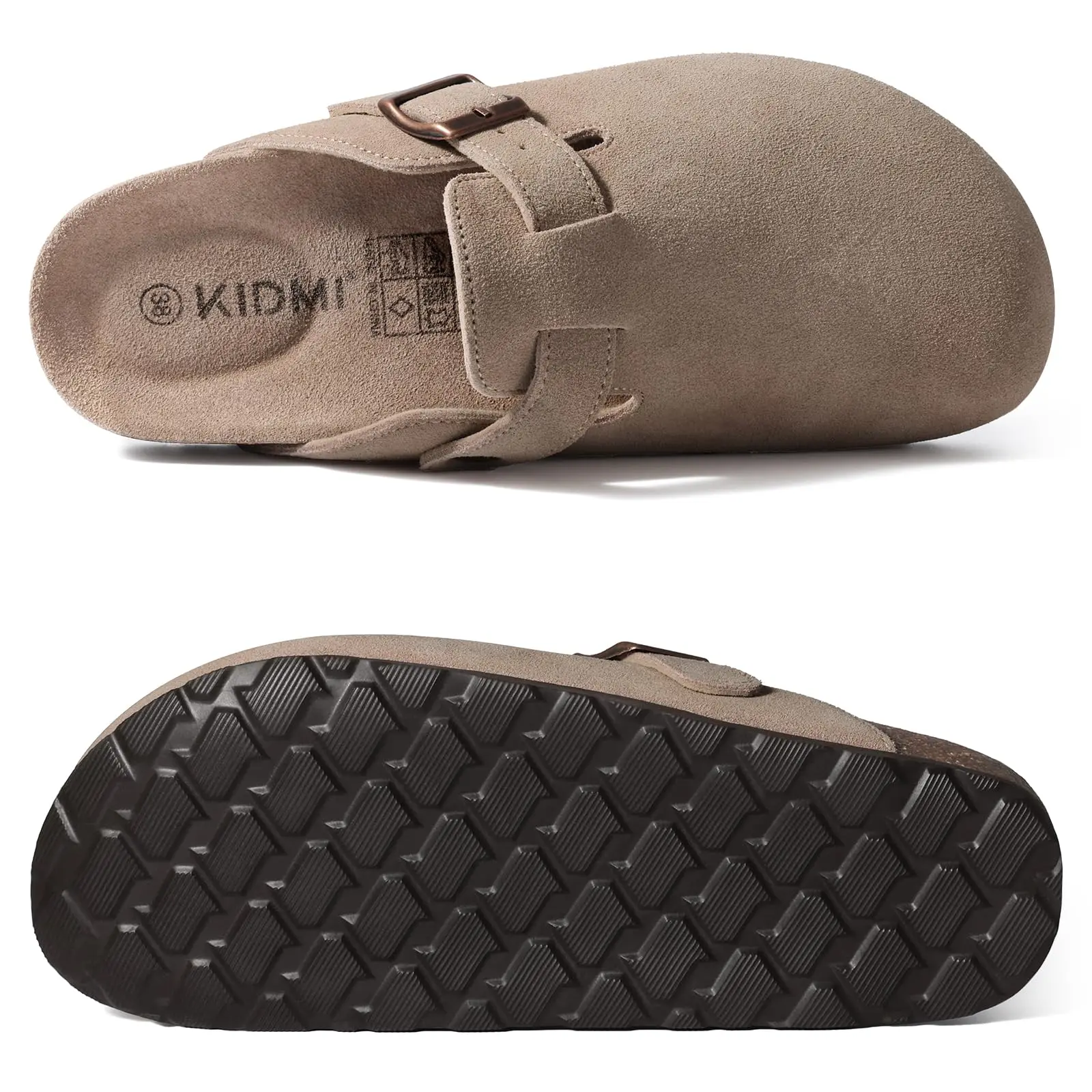 Smile New Cow Suede Women's Potato Shoes With Adjustable Strap Cork Insole Mules Outdoor Unisex Clogs Slippers With Arch Support