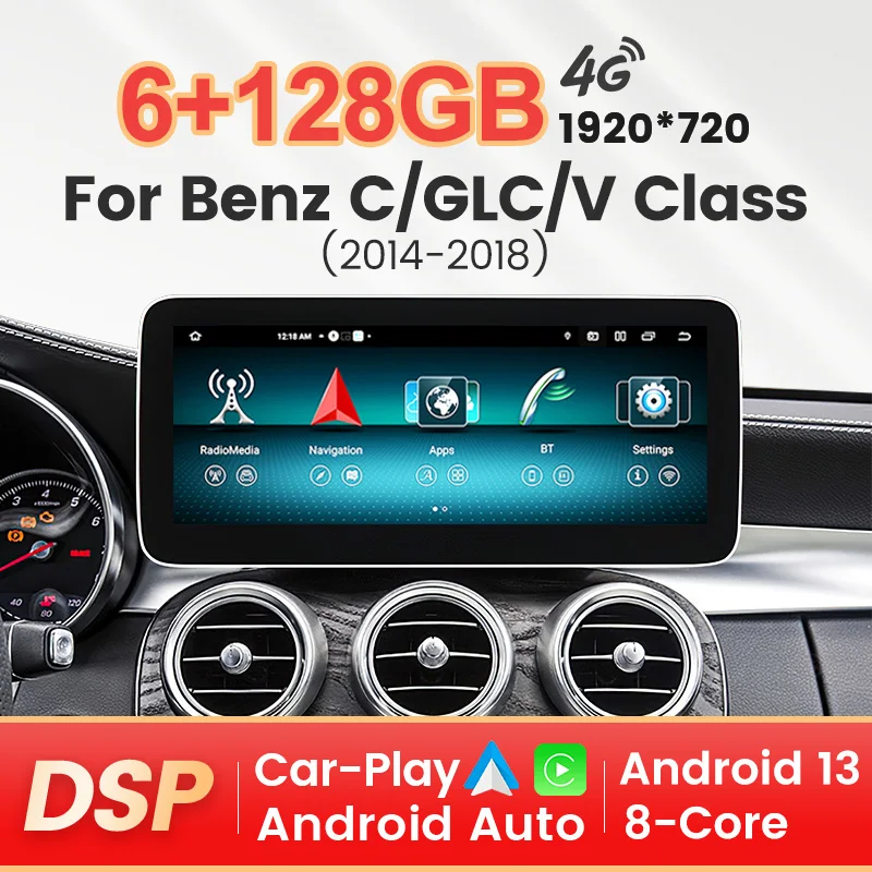 

Newest Android Car Stereo For Mercedes Benz C V GLC Class W446 W447 X253 W205 2015 - 2018 GPS Multimedia Wireless Carpaly Auto
