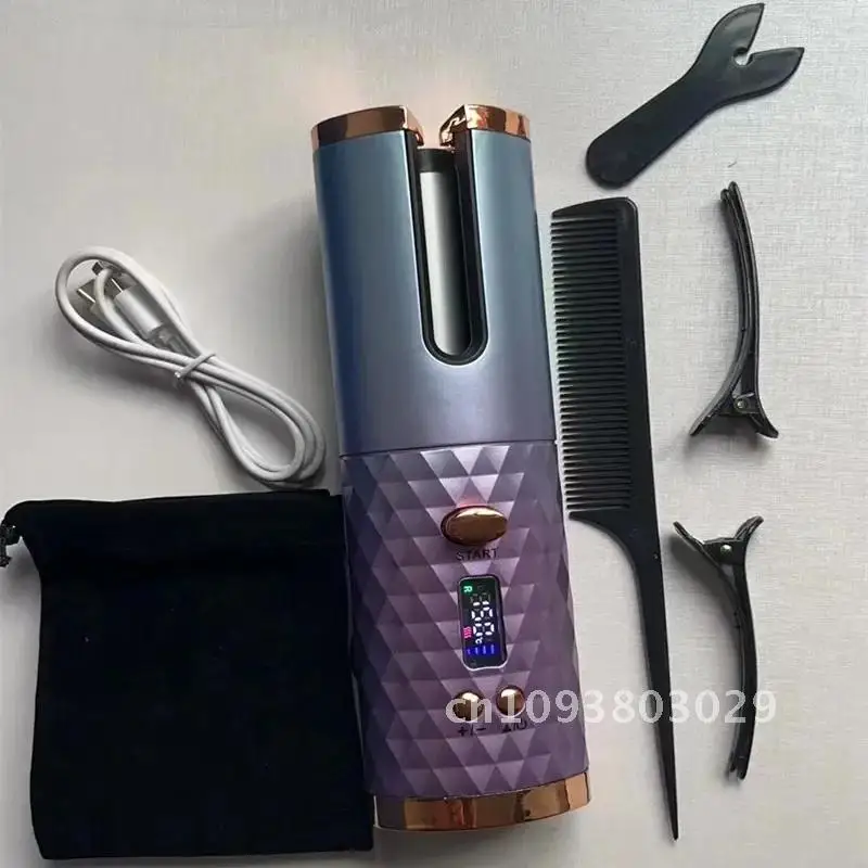 Automatic Hair Culers 3 USB Option Color Charging Portable Curling Scalding Hair Iron Auto Anti Curler Wireless Rotate