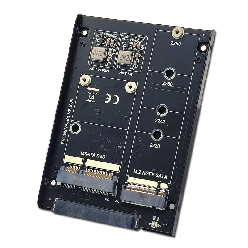 

Новая Металлическая внешняя карта SSD на SATA 3,0 6 Гбит/с 2,5 дюйма адаптер с гнездом SATA на M.2 SATA SSD B + M ключ mSATA SSD jкорпус адаптер