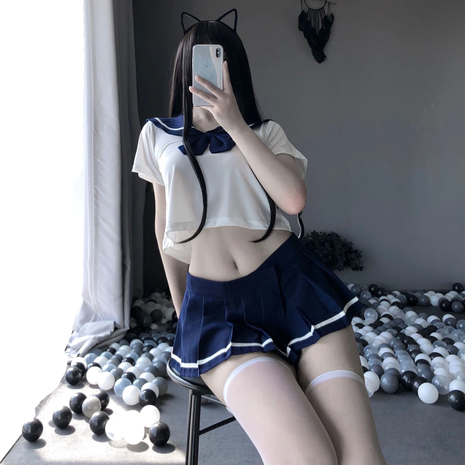 

Sexy Lingerie Cosplay Costume Jk Uniform Kwaii Lolita Underwear Mini Top Skirt Erotic Roleplay Set Student Sailor Maids Outfit
