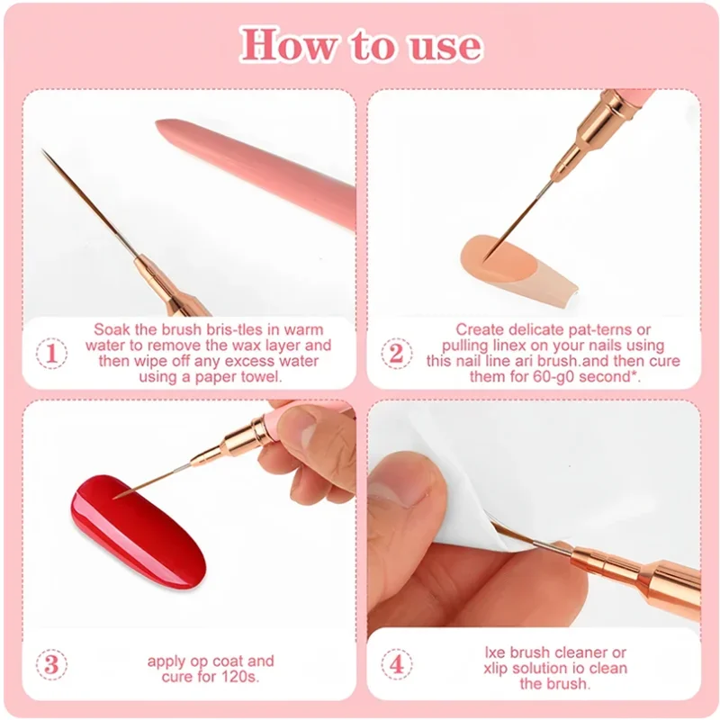 5pcs Nail Art Pen Set Brushes Set Elongated Lines Striping Drawing UV Gel Painting Nail Design Pen Professional Manicure Tool 4