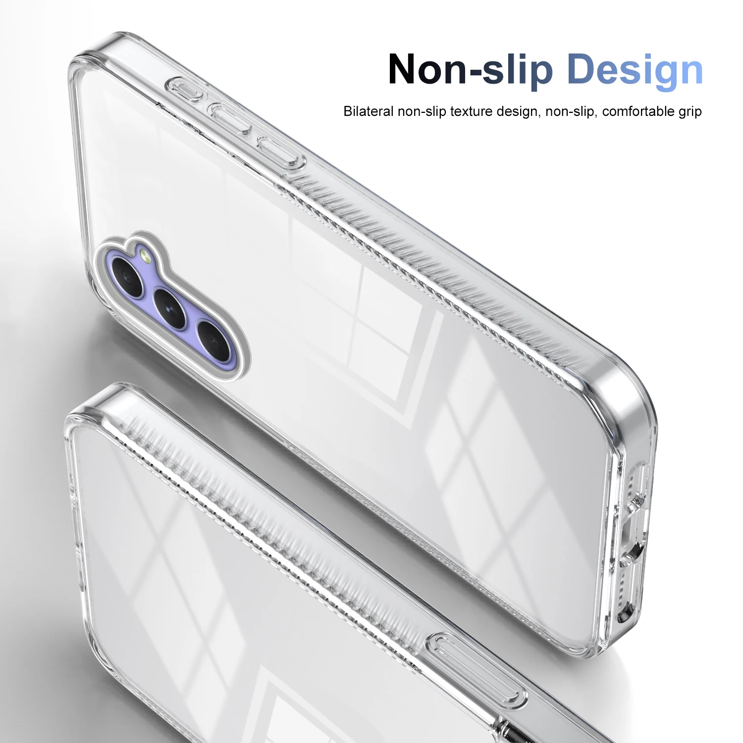 Transparent Anti-slip Soft TPU+PC Clear Case Cover