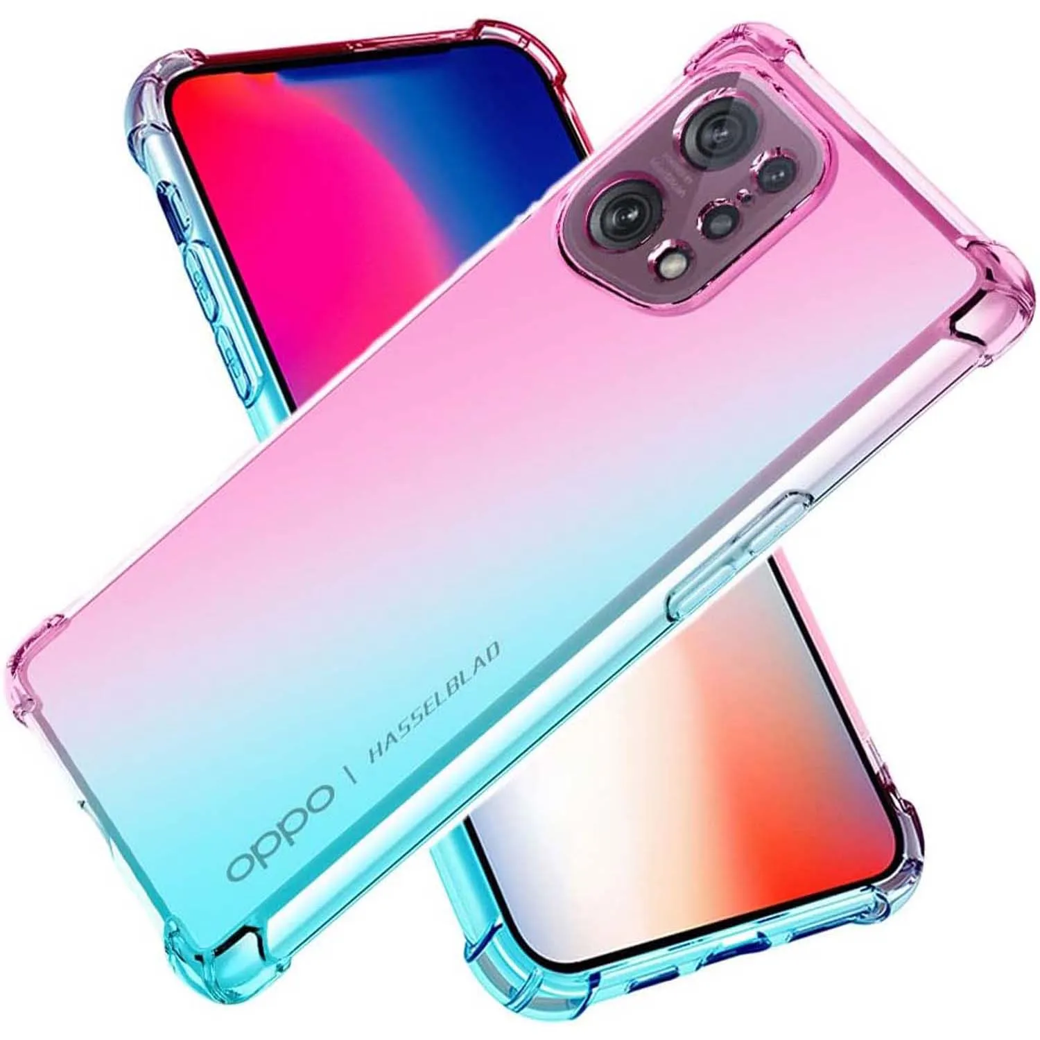 Custodia Antiurto Per Oppo Find X5 Pro X3 Pro X3 Lite X5 Lite A52 A72 Cover Morbida Trasparente A Colori Sfumati Per Oppo Find X5