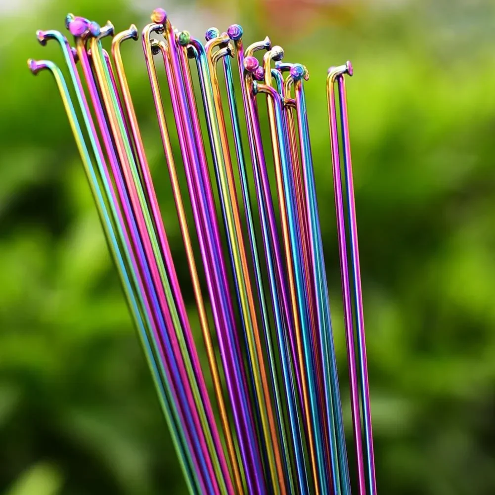 Bicycle Spokes Wire With Nipples For 259/261/271/273/291/293MM Wheel Road Bike Oil Slick Spoke Cycling Spokes Bikes Accessories