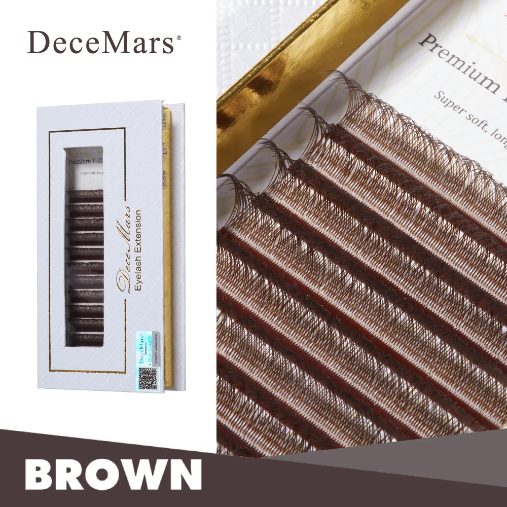 DeceMars Premium Black Brown Dual-Tip Eyelash Extensions - High-Quality C/D Curl