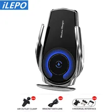 

iLEPO 15W Automatic Car Wireless Charger For iPhone 12 11 Max Xiaomi Infrared Induction Qi Wireless Car Chargers Phone Holder