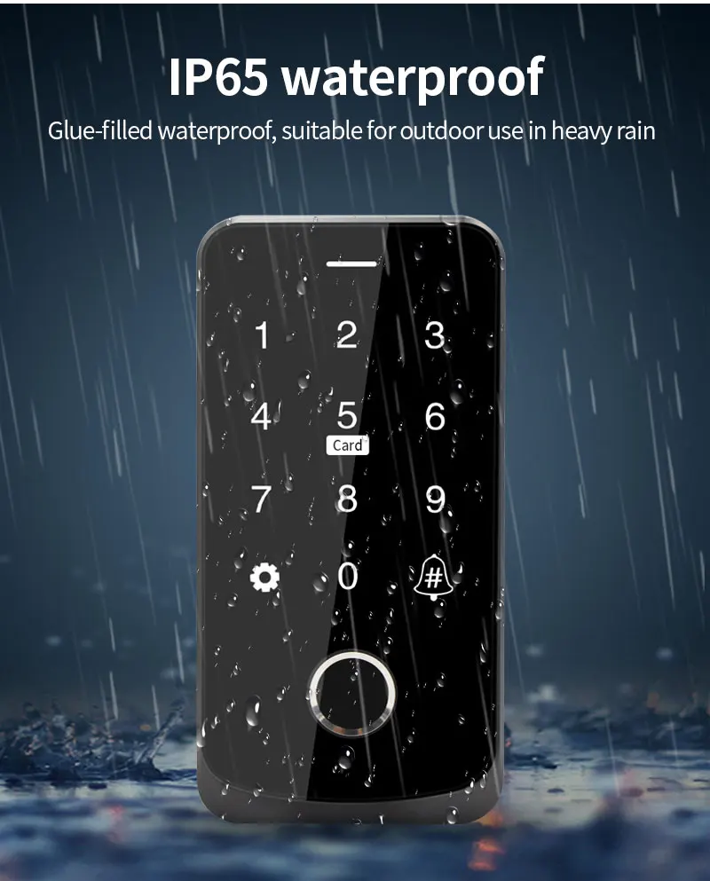 Waterproof Bluetooth Tuya APP Fingerprint Access Controller Standalone RFID Keyb