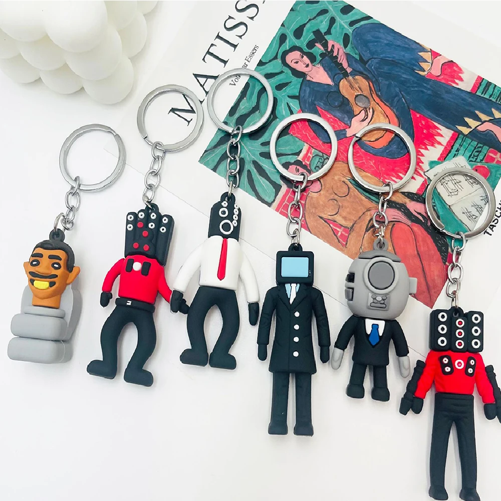 Key Chain Plush Keychain Bunny Keychain Balloon Dog Keychain Anime Skibidi Toilet Keychain PVC Keyring Figure