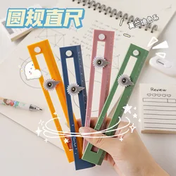 Règle à compas, couleur Morandi, multifonctionnel, pour dessin géométrique, professionnel, bricolage, pour l'école et le bureau 