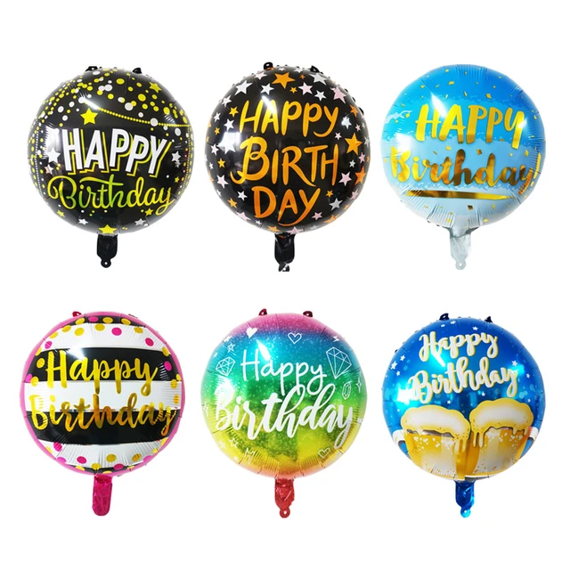 7 pz 18 pollici tema di compleanno palloncini Foil palloncino rotondo elio  adulto buon compleanno decorazione