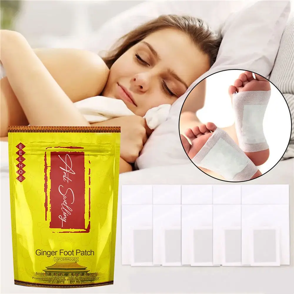 

10PCS Ginger Foot Mask Dampness Expelling Cold Fatigue Dispelling Sleep Improving Blood Circulation Promoting Feet Patches