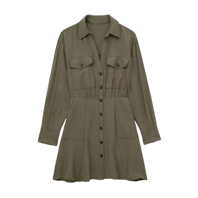 

Women's Classic Dress 2024 Spring New Product Women's Street Fashion Mini Shirt Style Dress