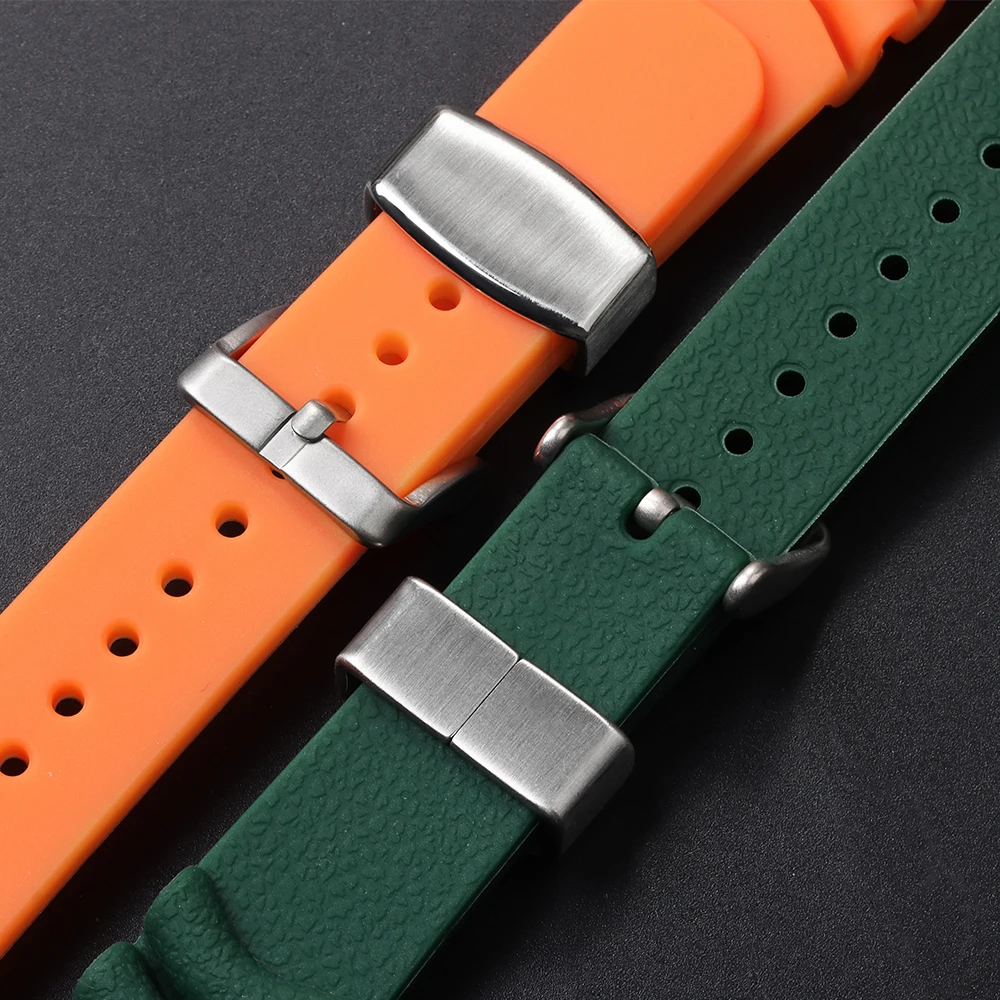 Silicone Sport Waterproof Watch Band - Unisex Replacement Strap 20mm/22mm