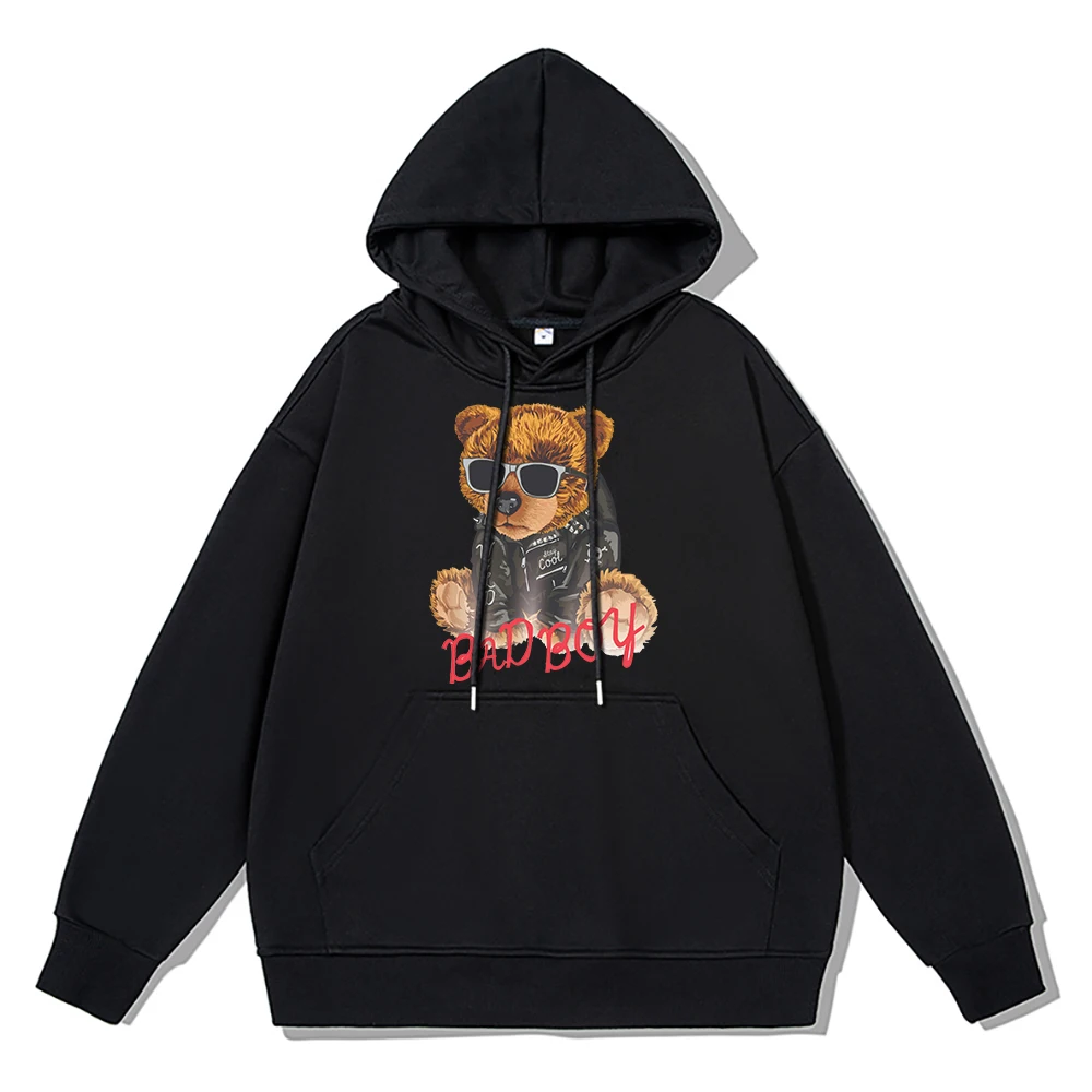 

Cool And Interesting Teddy Bear Fashion Print Hoodie Men Autumn Winter Cotton Sweatshirt High Quality Thicken Warm Sportswears