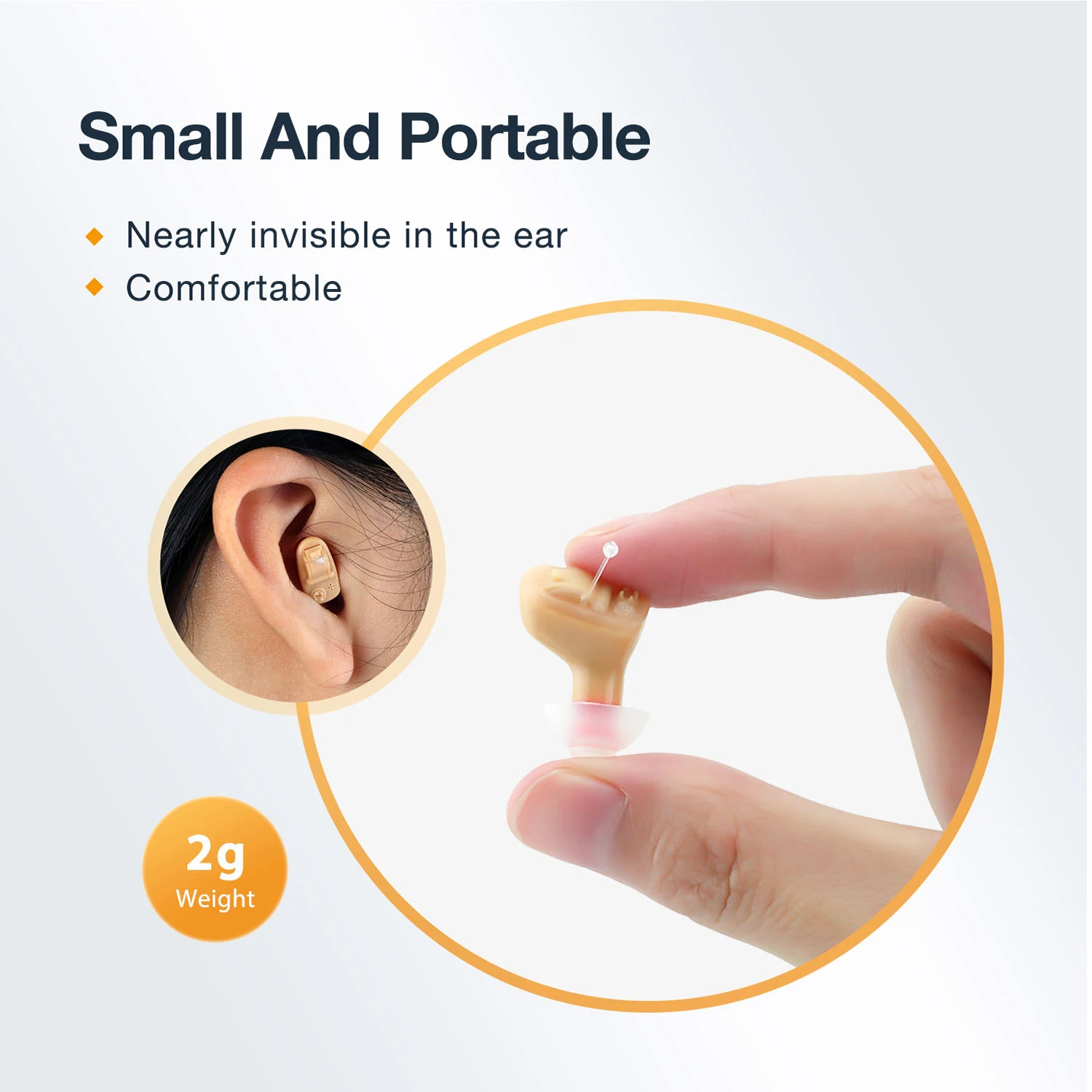 1 Pair, Invisible Mini Hearing Aids For Seniors: Volume Control, Noise Cancelling, Portable Case 5