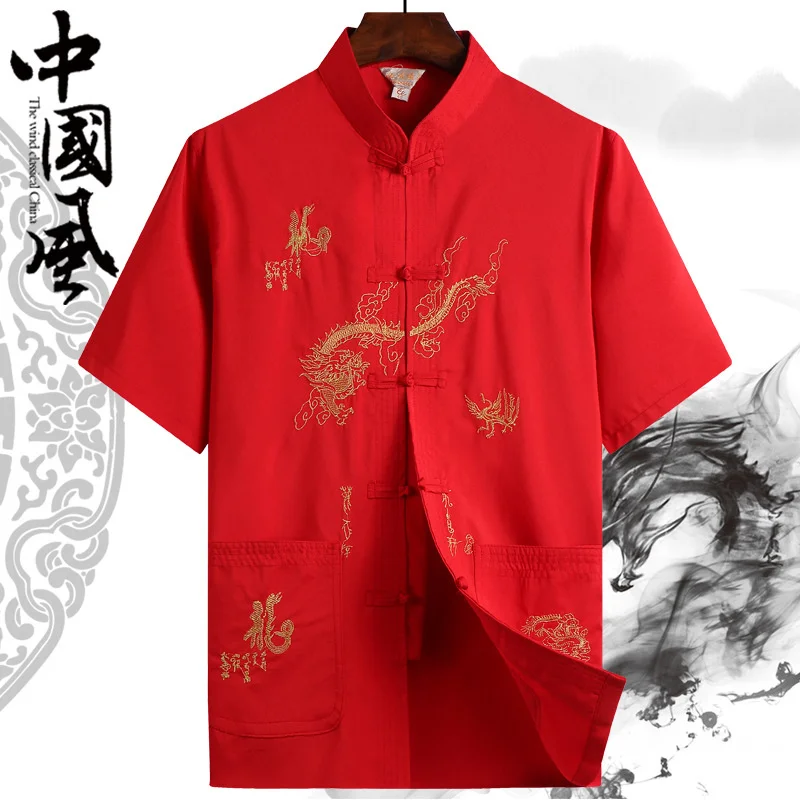 Men Chinese Style hanfu for men Tops traditional chinese shirt man Kung Fu wushu Trousers short shirt Oriental Fashion Clothing