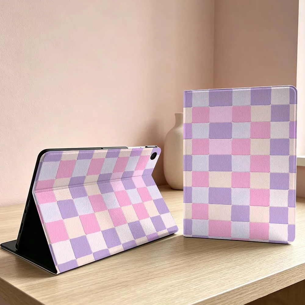 Purple Pink Checker Soft Tablet Case