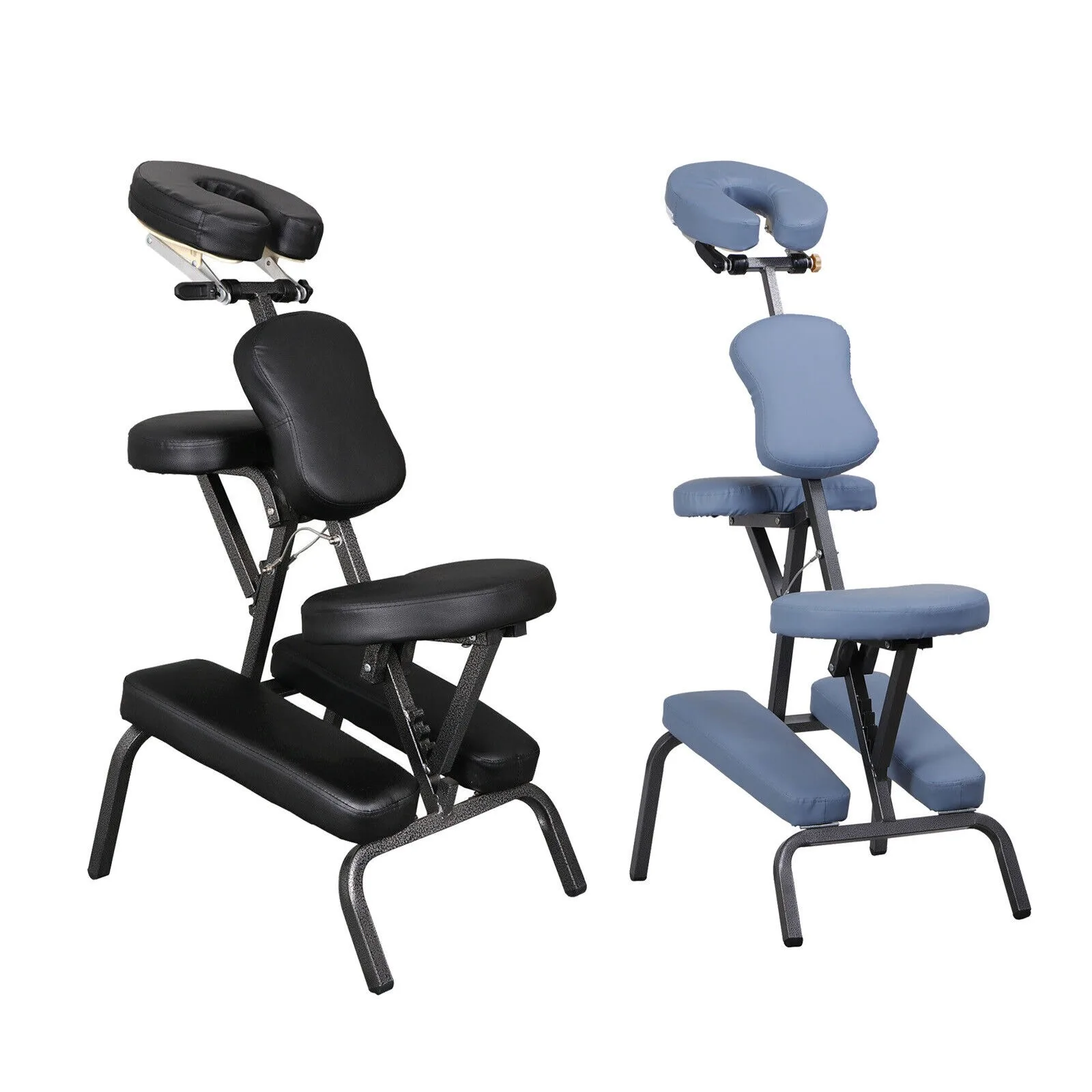 Folding Portable Massage Chair Table Tattoo Salon Facial Spa Mat Blue/Black-