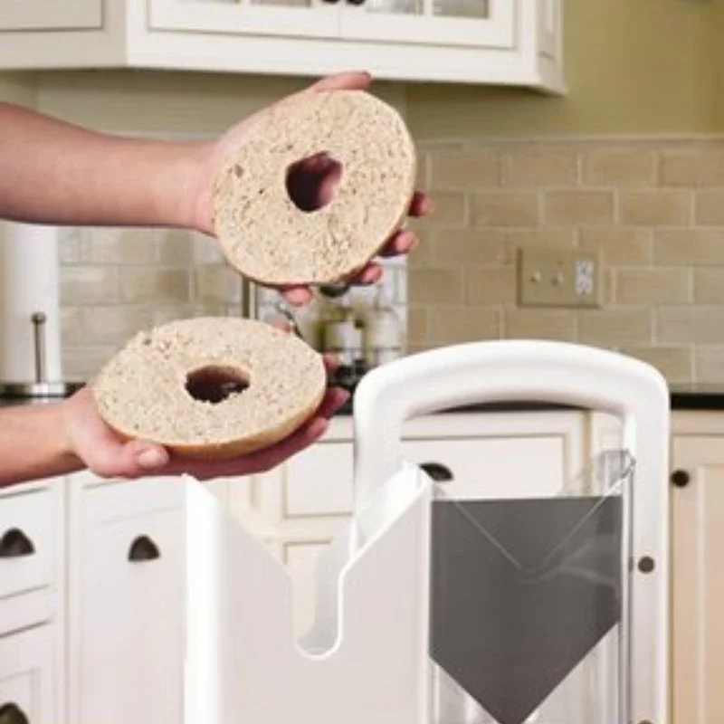 

Kitchen Bagel Guillotine Slicer, Stainless Steel Bread Slicer, Handmade Furniture, Baking Convenient Tools