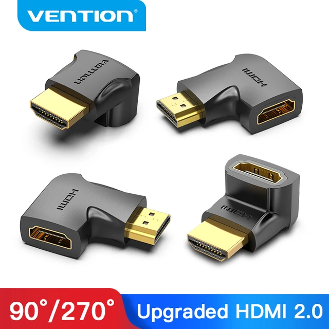 Vention-adaptador HDMI 90, convertidor macho a hembra de ángulo recto de  270 grados, conector 4K HD para HDTV, PS4, Lptop, TV Box, extensor -  AliExpress