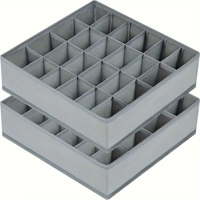 Boîte de rangement en tissu avec 24 compartiments, 1 pièce, organisateur pliable et empilable pour chaussettes, cravates, sous-vêtements, séparateur de tiroir peu encombrant 1