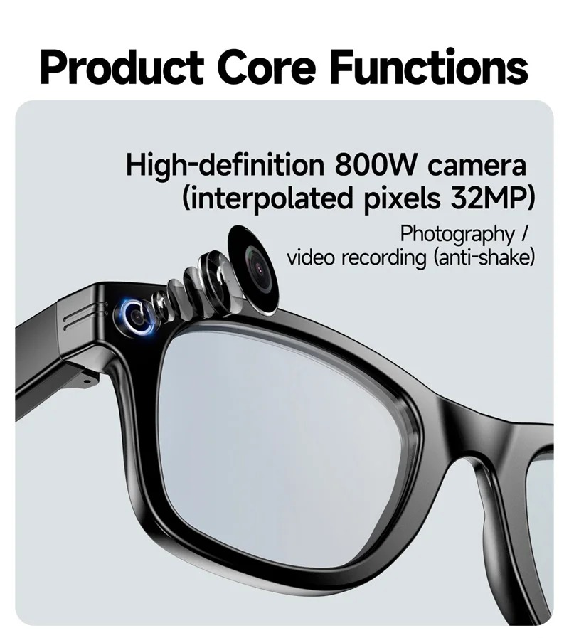4K Camera AI Glasses Color-Changing Smart Translation Glasses Photo Video Recording Waterproof Call Smart Sunglasses 3