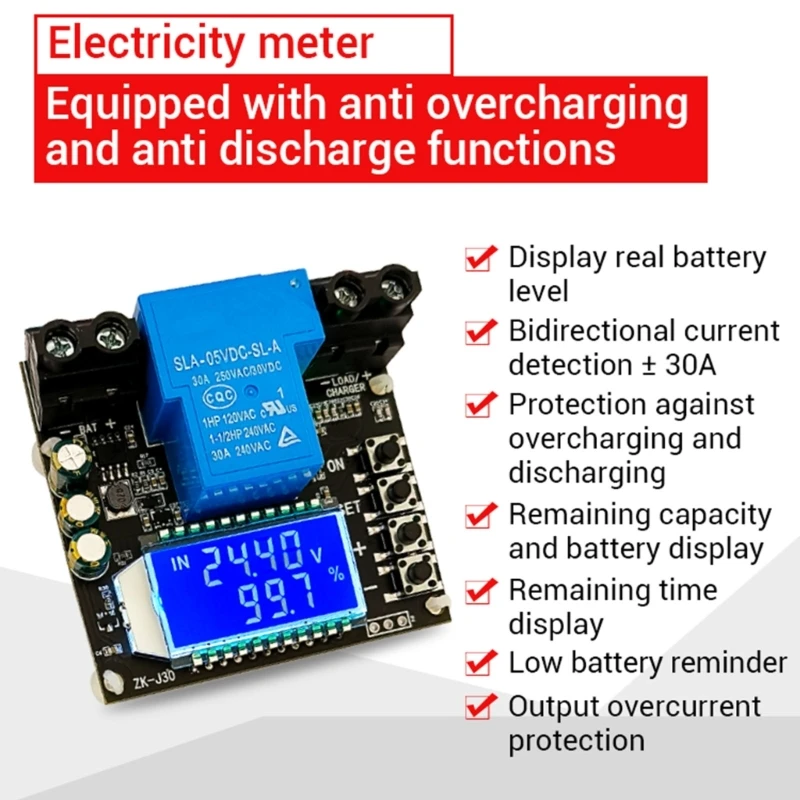 

LCD Digital Ammeter Voltmeter Current Meter Power Meter Power Monitoring Coulomb Tester Battery Capacity Multimeter
