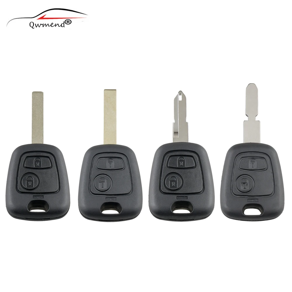 

QWMEND 2 Buttons Smart Remote Car Key Shell Case Cover For Citroen C1 C4 For Peugeot 106 107 207 307 407 206 306 406