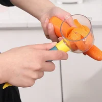 Kitchen Gadget Stainless Steel Single Head Peeler Vegetable and Fruit Long Handle Creative Peeler with Storage Vegetable Chopper 3