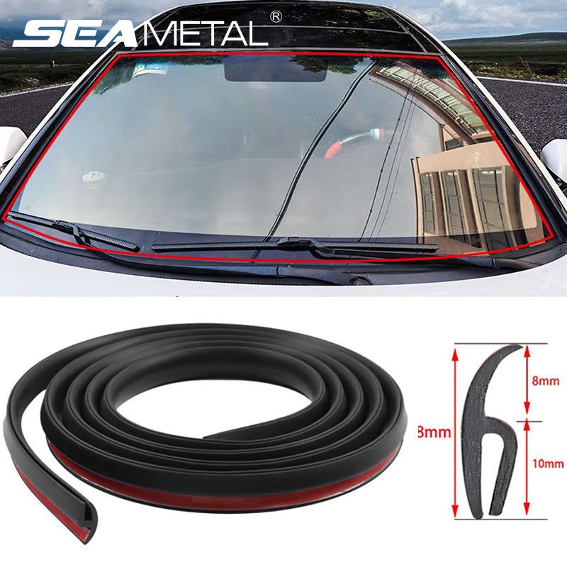 SEAMETAL 2m H Type Car Windshield Rubber Seal Strip Self-adhesive Auto Front Window Sealing Strips Dustproof for Car Accessories