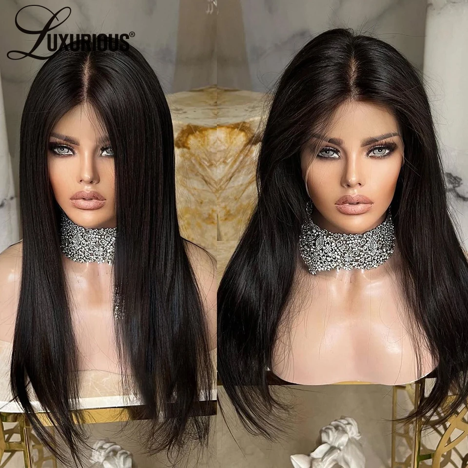 Silk Base Full Lace Wigs For Women Humna Hair 613 Blonde Lace Front Wig Straight Natural Black Transaprent Silk Top Wig