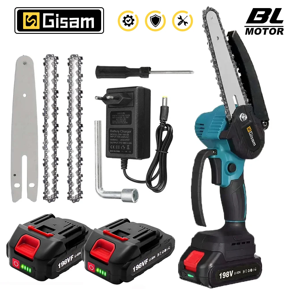 Mini Chainsaw Brushless 6 Inch Mini Electric Chainsaw Portable Battery Rechargeable Garden Pruning For Makita 18V Battery