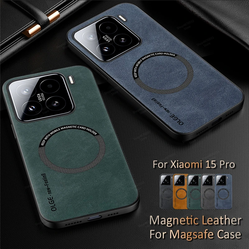 Leather Magnetic Phone Case Compatible with Xiaomi Devices