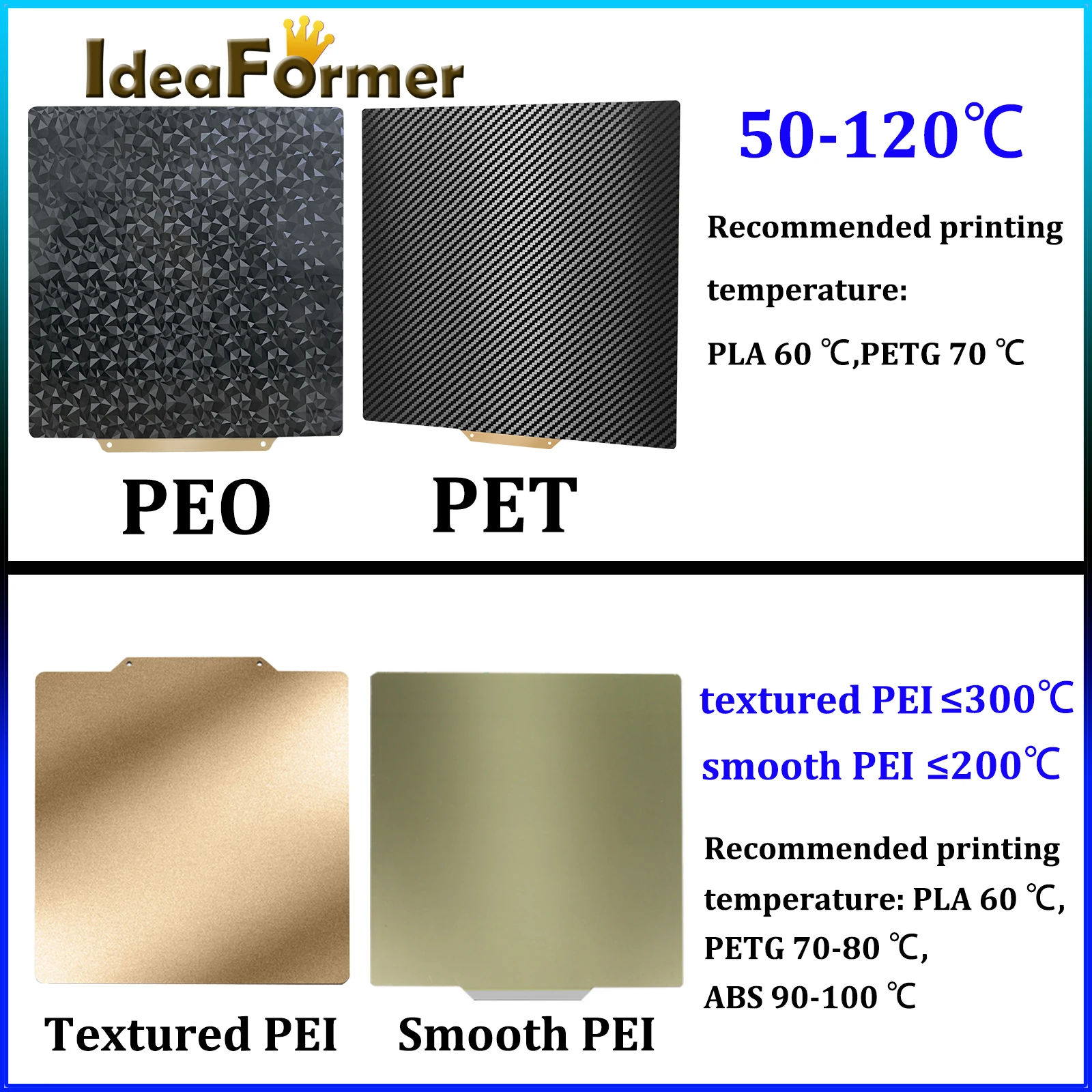 Enhanced Magnetic Double-Sided Build Plate with PEI Coating - Available in Multiple Sizes