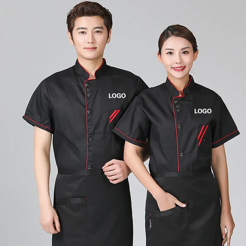 

Works Unisex Pastry Uniform Restaurant Sleeves Print Jacket Shirt Men Clothes Short/long Logo Top Design Chef Cook Kitchen