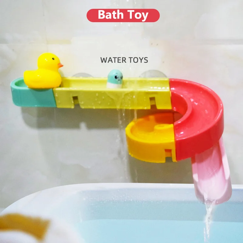 Baby Water Toys Wall Suction Cup Marble Race Run Track Baby Bath Tub Water Spray Bathroom Bathing Shower Toys for Children 3