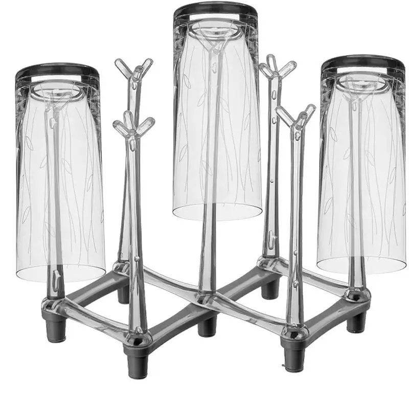 Glass Bottle Drying Rack Sports Bottle Drainer Stand Drinking Glass Drainer Stand Adjustable Reusable Rack With Non-Slip