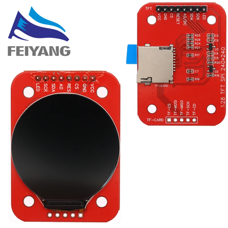 TFT LCD ÷   RGB 240x240, GC9A01 ̹, 4 ̾ SPI ̽, 240x240 ػ  PCB, DC 3.3V, 1.28 ġ