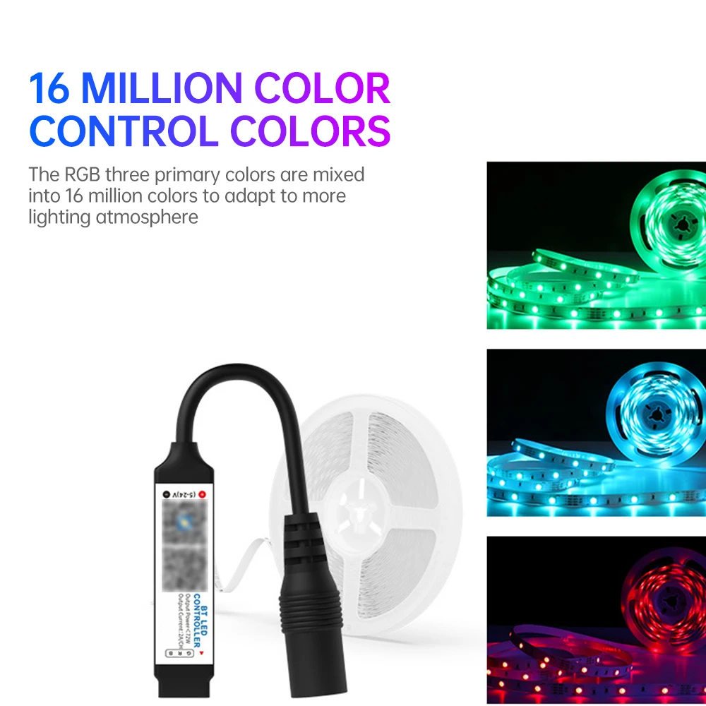 LED Strip Light LED Light RGB Strip Light Smart Controller Bluetooth-compatible APP Control DC 5V 12V 24V