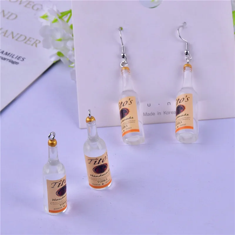 10pcs Charms Prosecco Resin champagne Bottle Earring DIY Jewelry Making  Findings