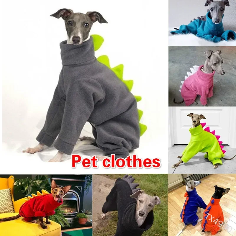 

Pet Clothing Color Matching Dinosaur Shape Warm Four-legged Turtleneck Dog Clothing