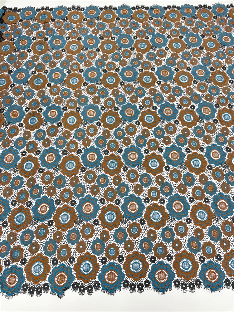 Nigerianischer Spitzenstoff im neuen Stil, 2025, hochwertige Spitze, wasserlöslich, bestickt, modischer weicher Spitzenstoff, 5 Yards – Detail 11