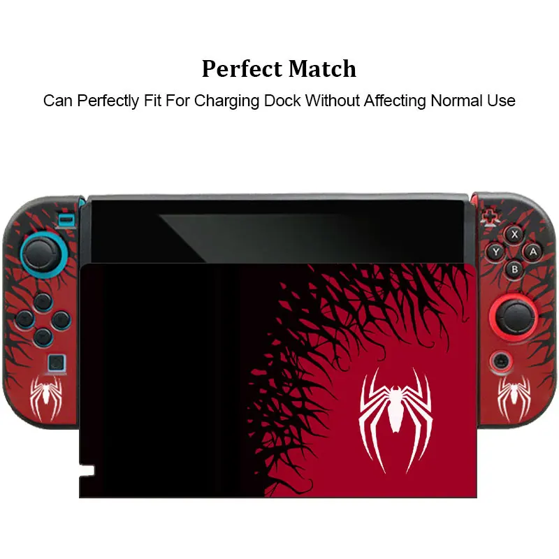 Weiche Silikonhülle für Nintendo Switch Oled NS Joy Con Controller Skin Shell Spider Theme Dock Schutzhülle Zubehör – Detail 8