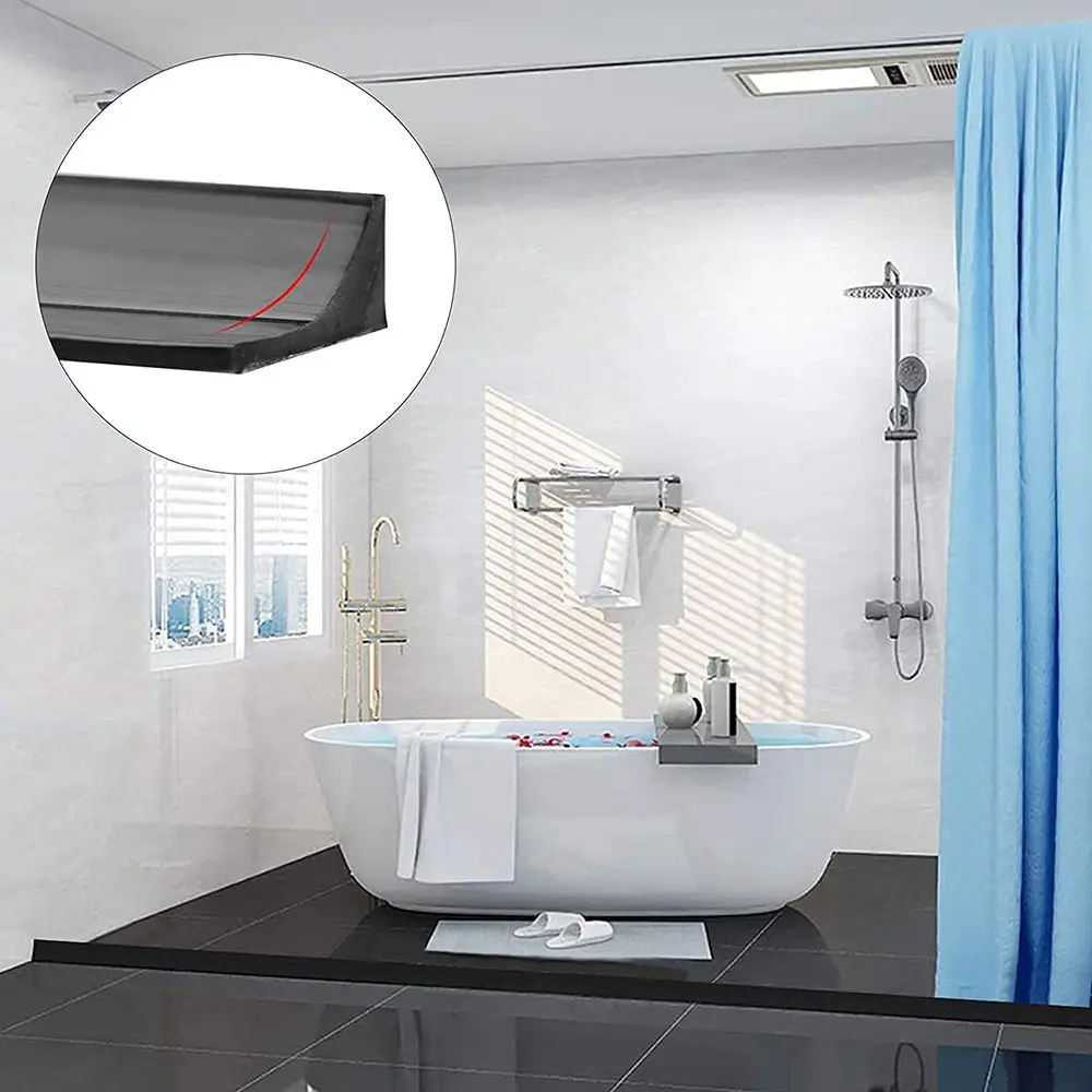 Description Picture 6 of itemSelf-Adhesive Silicone Bathroom Water Stopper Water Retaining Strip Bendable Bathroom Door Washing Machine Shower Dam Barrier