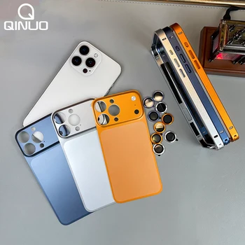 Instantly Change 17 Glass Lens Film+Slim PC Backplate Soft Case For iPhone 16 15 14 13 Pro Max Alloy Frame Matte Protector Cover 1
