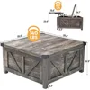 with Charging Station&USB Ports, w/Large Hidden Space, for Living Room, Bedroom, Café Tables 3